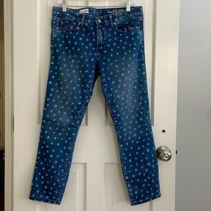 GAP Vintage Fall 2014 Blue Denim Floral Print Jeans 30R
